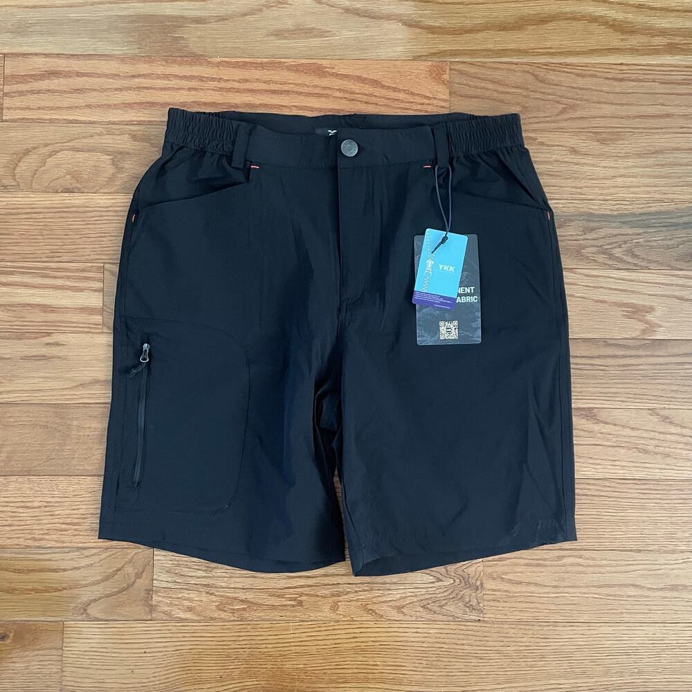 Mier Women Black Quick Dry Cargo Hiking Shorts Zipper Pockets Tech Trail NWT 12